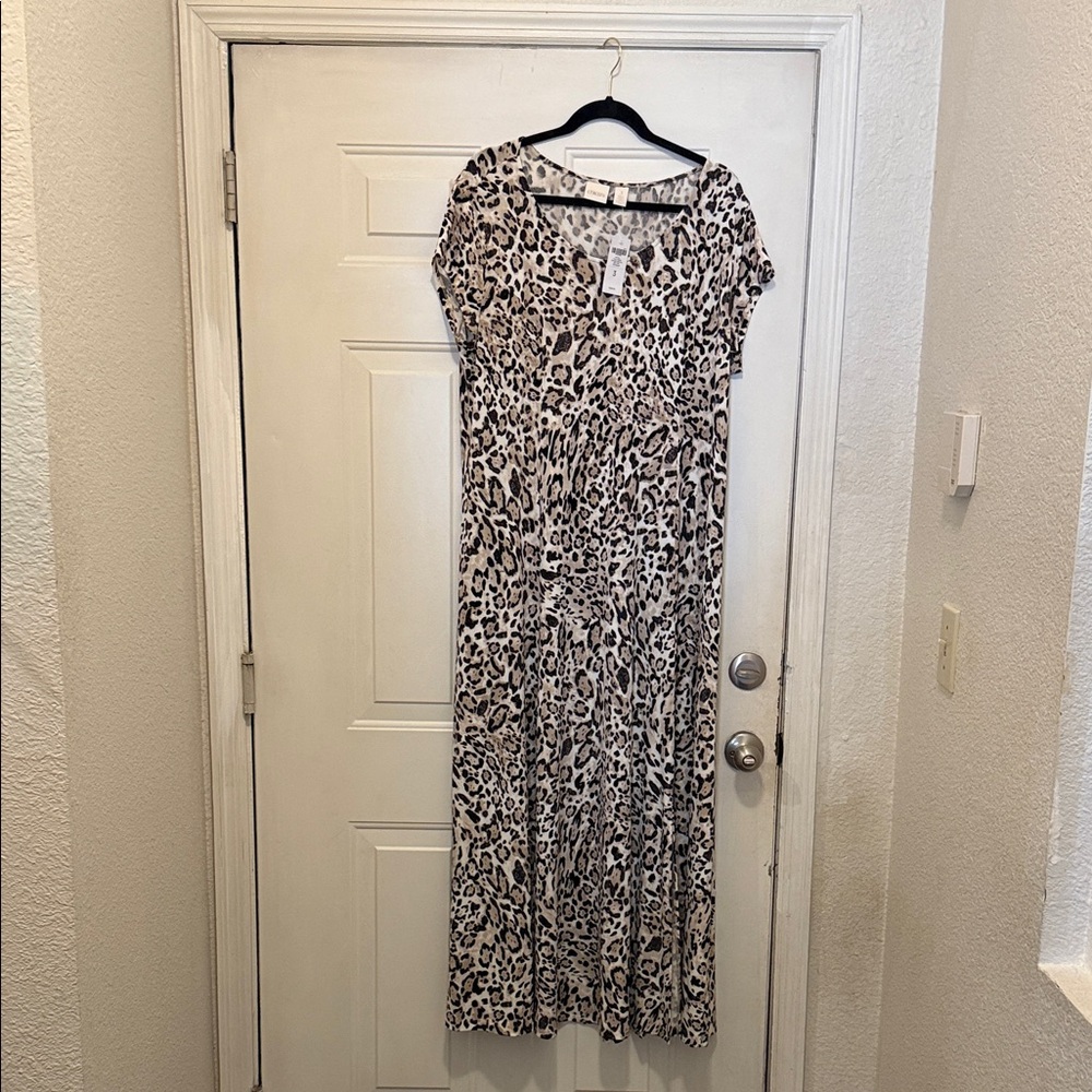 Chico's Animal Print Maxi Dress - Black and Cream